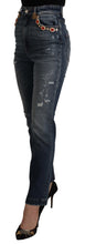 Load image into Gallery viewer, Dolce & Gabbana Blue Denim Crystal Embellished Pants Jeans