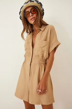 Load image into Gallery viewer, Women's Cotton Linen Loose-Fit Workwear Jumpsuit With Pockets