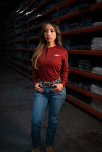 Load image into Gallery viewer, Women's FR 3-Button Henley - Wine Red