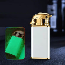 Load image into Gallery viewer, Mandotos Creative Blue Flame Lighter Dolphin Dragon Tiger Metal Windproof Double Flame Refillable
