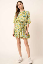 Load image into Gallery viewer, New Summer Floral Tie Waist Half Sleeve Mini Dress –Feminine and Chic Floral Dress with Flattering Tie Waist Detail