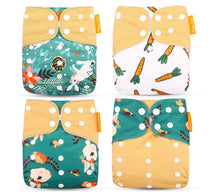 Load image into Gallery viewer, 4pcs/set Washable Eco-Friendly Cloth Diaper Cover Adjustable Nappy Cloth Diapers Cloth Nappy For Baby Boys and Grils Baby