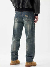 Load image into Gallery viewer, Men's Distressed Wide Leg Jeans