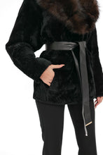 Load image into Gallery viewer, Modena Genuine Astrakhan Polar Fox Trim Coat