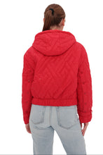 Load image into Gallery viewer, Studded Light Demi-Season Hooded Cropped Jacket in Red
