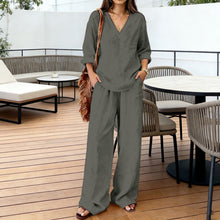 Load image into Gallery viewer, Long Sleeve Top & Full-Length Pants Two-Piece Set – 9 Colors S–3XL