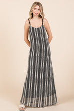 Load image into Gallery viewer, Plus Size Striped Scoop Neck Beaded Strap Maxi Cami Dress – Elegant and Stylish Cami Dress , Beaded Straps, and Flattering Scoop Neckline