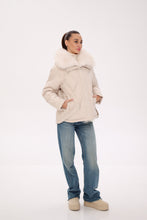 Load image into Gallery viewer, Genuine Polar Fox Fur Down Insulated Parka in Ivory
