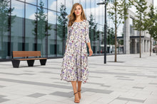 Load image into Gallery viewer, Women’s Floral Patchwork Three-Quarter Sleeve Dress
