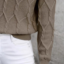 Load image into Gallery viewer, 🧶 Women’s Lapel V-Neck Color-Block Long-Sleeve Pullover Sweater