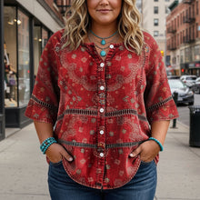 Load image into Gallery viewer, Women's 3D Print 3/4 Sleeve Casual Top – Plus Size Inclusive