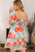 Load image into Gallery viewer, Printed New Summer Lady Smocked Puff Sleeve Mini Dress - Chic & Playful Dress For Girls with Ruffled Details and Feminine Fit