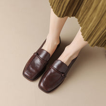 Load image into Gallery viewer, Women’s Retro Minimalist Mid-Heel Leather Shoes