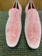 Load image into Gallery viewer, After Midnight Pink Floral Suede-like Men’s Smoking Red Bottom Prom Dress Shoes Style # 7017