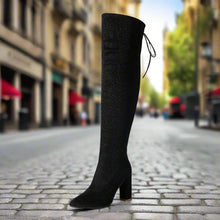 Load image into Gallery viewer, Plus-Size Over The Knee Long Boots for Women – Chunky Heel Nightclub Platform