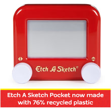 Load image into Gallery viewer, Etch A Sketch Pocket – Classic Magic Screen Drawing Toy Made with 76% Recycled Plastic | Portable, Screen-Free Creativity for Kids Ages 3+