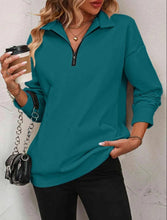 Load image into Gallery viewer, Women's Zipper Turtleneck Pullover Sweatshirt – Loose Long Sleeve