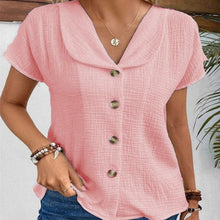Load image into Gallery viewer, 🌞 Women's Summer Solid Color Short-Sleeved Button Cardigan Top