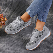Load image into Gallery viewer, Floral Print Lace-Up Sneakers – Comfortable Canvas Shoes