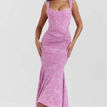 Load image into Gallery viewer, Mozision Off-shoulder Backless Sexy Evening Dress For Women Purple Sleeveless Strapless Ruched Bodycon Club Party Dress