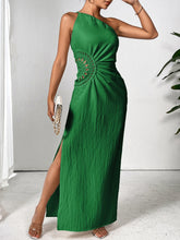 Load image into Gallery viewer, One Shoulder Sleeveless Maxi Dress Elegant & Sophisticated Evening Wear Women Luxury Party Dress