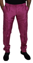 Load image into Gallery viewer, Dolce & Gabbana Pink Silk Slim Trousers Dress Formal Pants