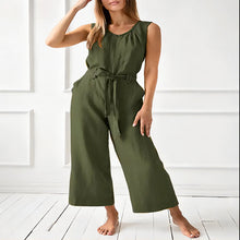 Load image into Gallery viewer, Women's Solid-Color Mid-Rise Full-Length Cotton Trousers