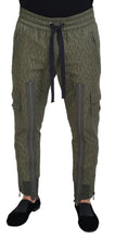 Load image into Gallery viewer, Dolce & Gabbana Green Striped Cargo Zipper Leg Men Trouser Pants