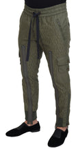 Load image into Gallery viewer, Dolce & Gabbana Green Striped Cargo Zipper Leg Men Trouser Pants