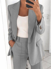 Load image into Gallery viewer, Lapel Blazer & Slim-Fit Trousers Two-Piece Suit – 10 Colors XS–5XL