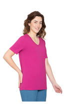 Load image into Gallery viewer, Women's Perfect Short-Sleeve V-Neck Tee Shirt - Cotton blend and Wrinkle Resistant
