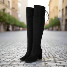 Load image into Gallery viewer, Plus-Size Over The Knee Long Boots for Women – Chunky Heel Nightclub Platform