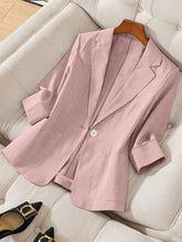 Load image into Gallery viewer, Women's Three-Quarter Sleeve Single-Button Casual Blazer