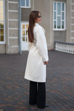 Load image into Gallery viewer, Eco Fur Wool Blend Coat in White