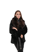 Load image into Gallery viewer, Modena Genuine Astrakhan Polar Fox Trim Coat