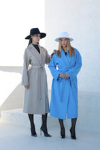 Load image into Gallery viewer, Classic Brushed Cashmere Wool Blend Overcoat in Azure