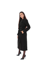 Load image into Gallery viewer, Justine Cashmere Blend Overcoat in Black, 100cm