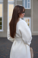 Load image into Gallery viewer, Eco Fur Wool Blend Coat in White