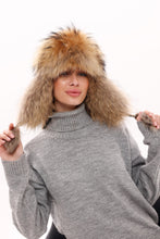 Load image into Gallery viewer, Genuine Racoon Fur Genuine Leather Hat