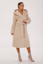 Load image into Gallery viewer, Faux Mink Effect Fur Hooded Coat