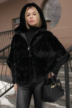 Load image into Gallery viewer, Genuine Scandinavian Mink Fur Poncho with Fully Lined Mink Hood