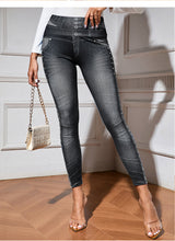 Load image into Gallery viewer, Denim-Look High-Waist Butt-Lifting Yoga Pants – Slimming Elastic Fitness Leggings