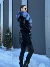 Load image into Gallery viewer, Genuine Silver Fox Fur Down Fill Coat