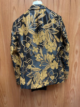 Load image into Gallery viewer, Moda Color Black/Gold Floral Print Turkish 100% Wool Suit