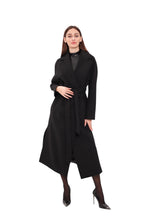 Load image into Gallery viewer, Cambridge Comfort Wraparound Wool Cashmere Coat in Black