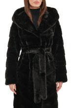 Load image into Gallery viewer, Faux Mink Effect Fur Hooded Coat