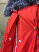 Load image into Gallery viewer, Roma Genuine Silver Fox Fur Rabbit Fur Insulated Parka in Red