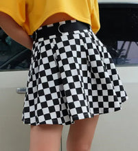 Load image into Gallery viewer, Dark Girl High Waist Plaid Stitching Skirt - # GIAA23710001