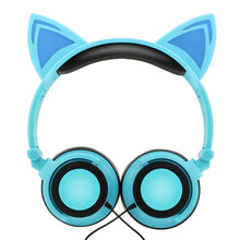 Load image into Gallery viewer, Luxury New Popular Esonstyle Kids Headphones Over Ear with LED Glowing Cat Ears,Safe Wired Kids Headsets 85dB Volume Limited, Food Grade Silicone, 3.5mm Aux Jack, Cat-Inspired Purple Headphones for Girls and Kids