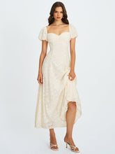 Load image into Gallery viewer, Pandora White Bubble Sleeve Backless Maxi Dress
